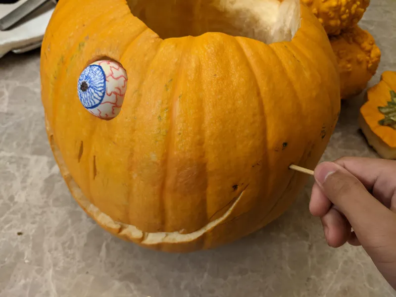 Carve Your Pumpkin and Mount the Eye in the Pumpkin