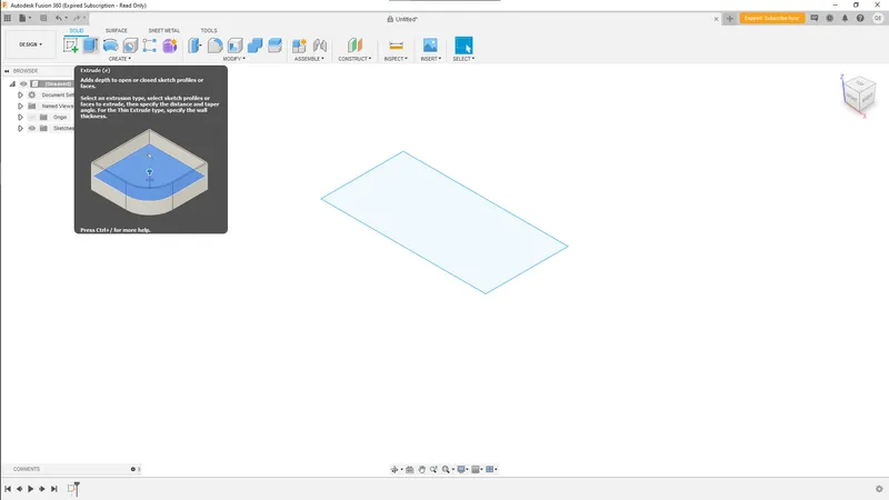 Open Fusion 360 and Create a New Sketch
