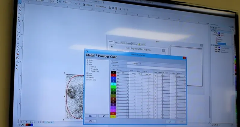 Adjust Power and Speed Levels.