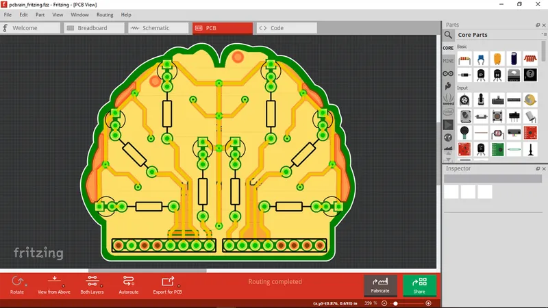 Designing the PCB With Fritzing