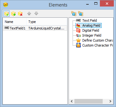 In Visuino: Add, and Setup Text and Analog Value Elements to Display the Latitude