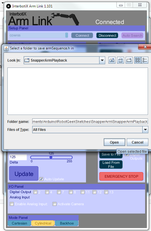 Making the ArmSequence File