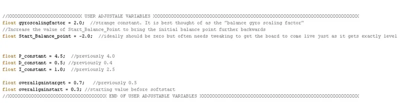 Adjusting Variables in the Code