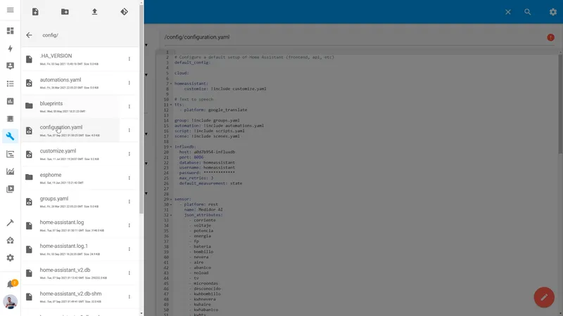 Configure the Home Assistant Enviroment