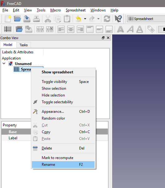 Adding Parametric Spreadsheet - Step 3.