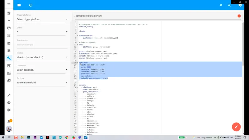 Configure the Home Assistant Enviroment