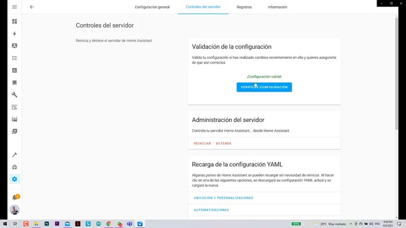 Configure the Home Assistant Enviroment