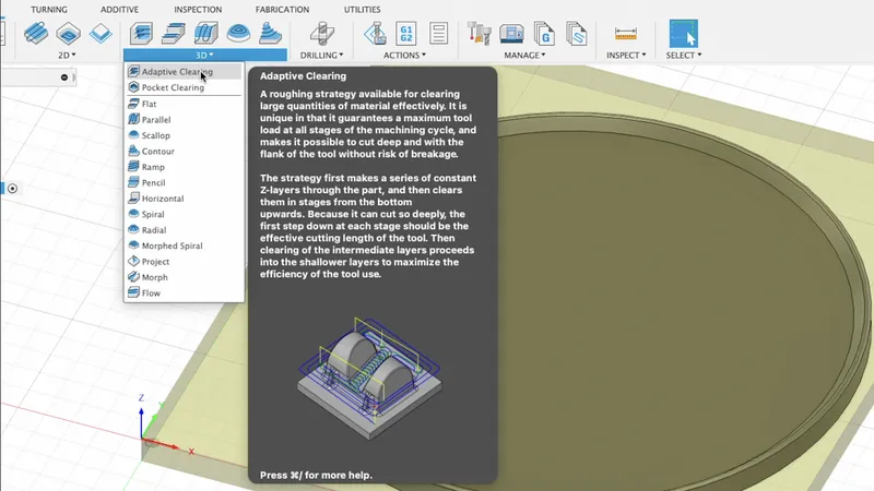 3D Adaptive Clearing