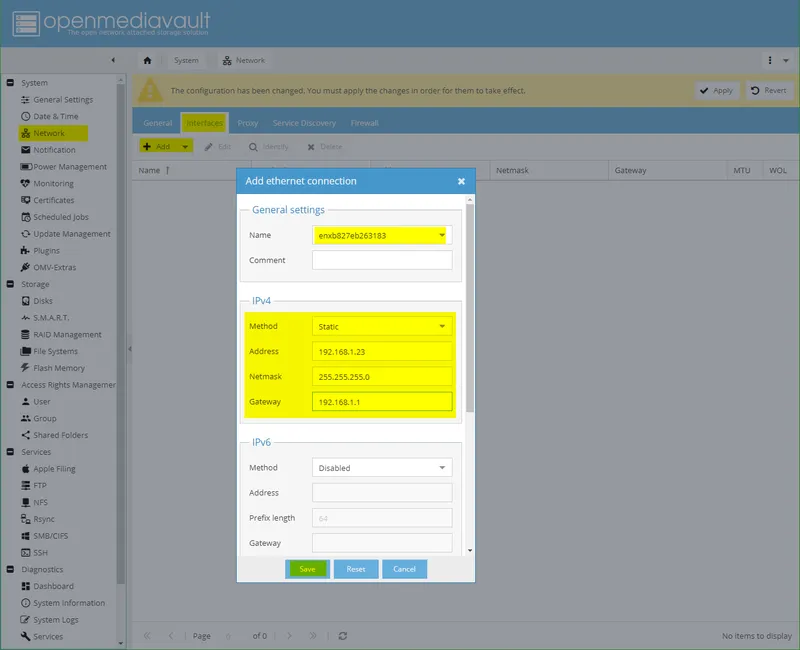 Configuring OMV: System