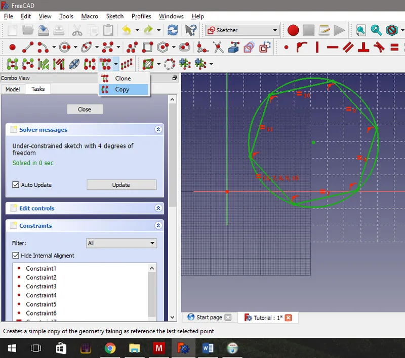 Adding the First Hexagon and Copying It.