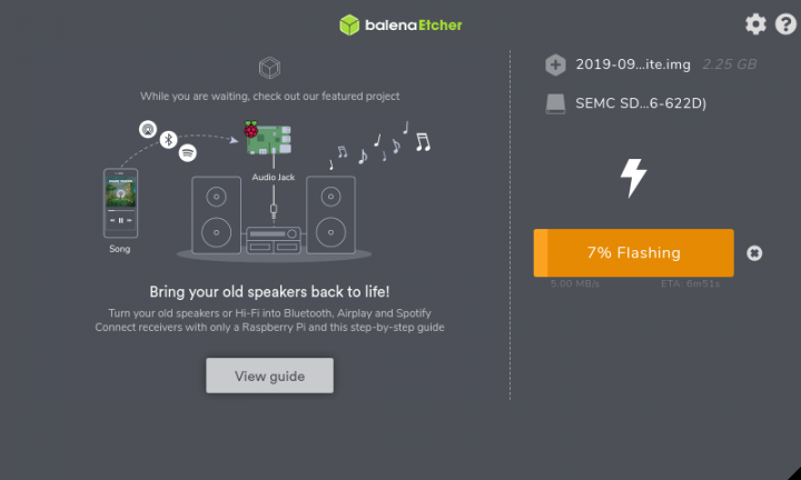 Installing Raspbian Buster Lite system on an SD card