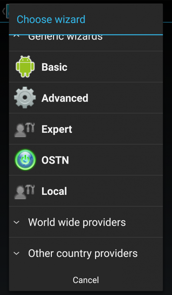 CsipSimple application settings