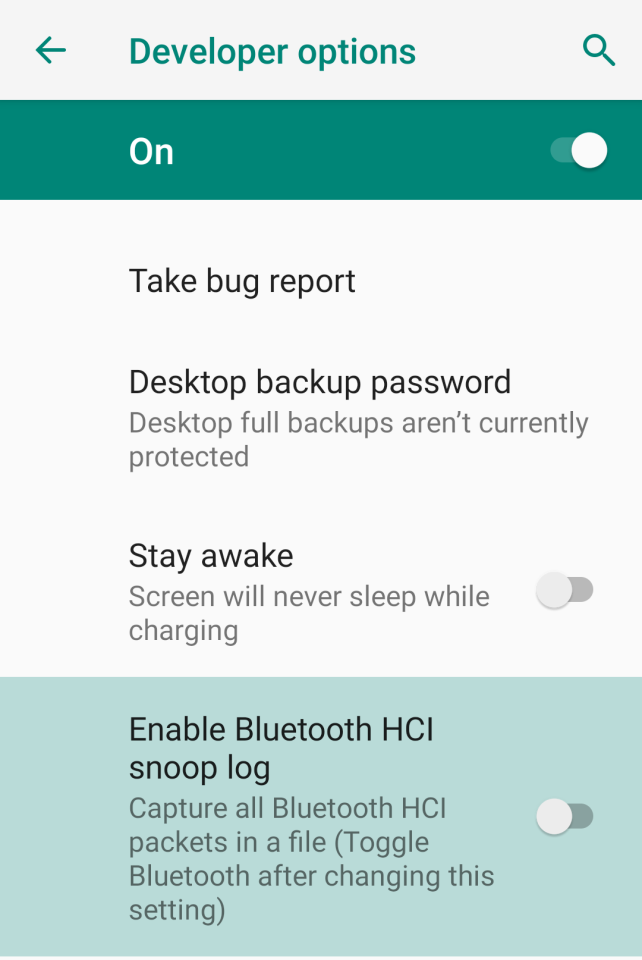 Installing the Triones application and enabling Bluetooth packet recording