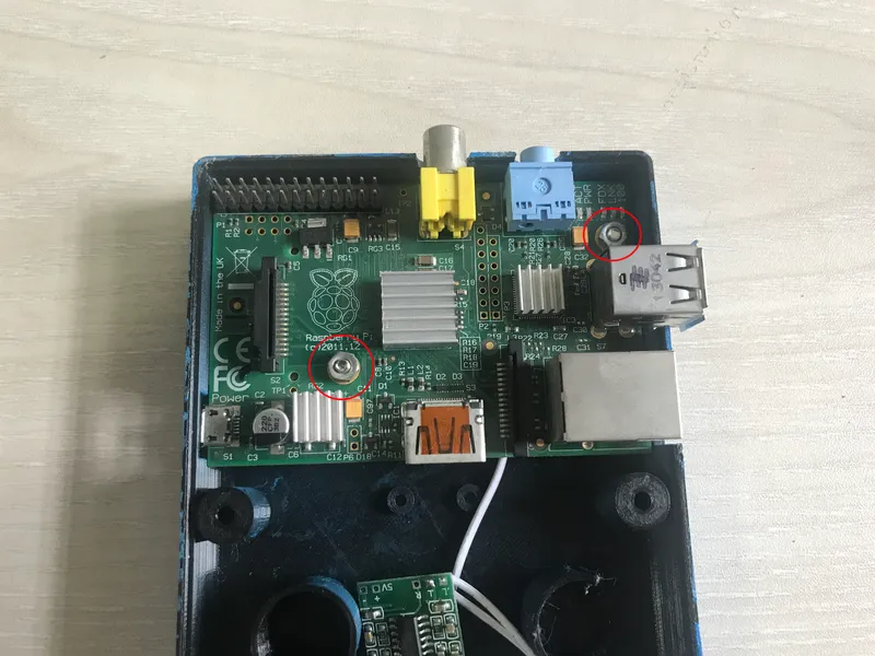 Placing the Raspberry Pi to the Case
