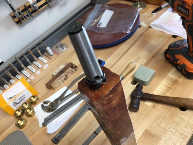 Marking the Centers, Tapping in the Spur Center and Mounting to the Lathe