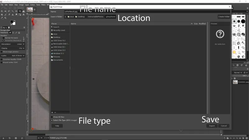Remove Perspective With GIMP