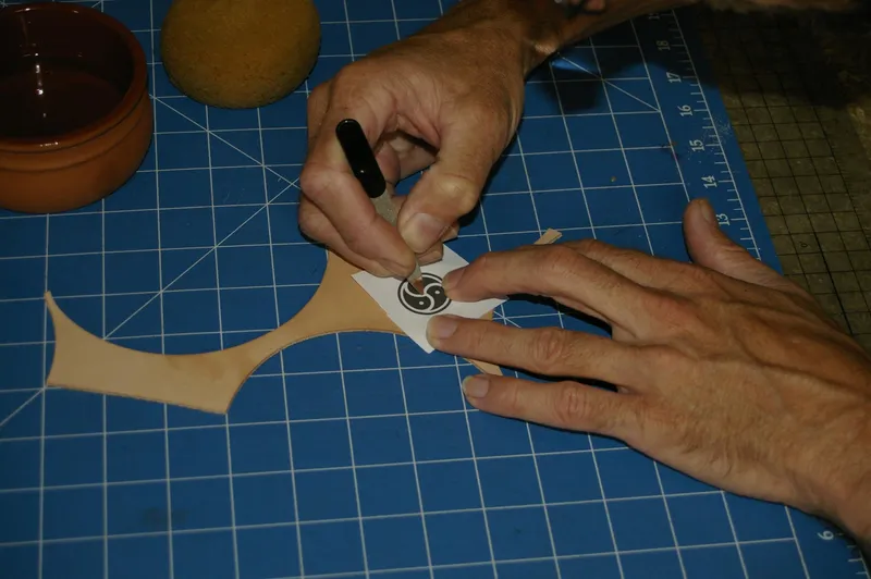 Casing the Leather and Transfering the Pattern