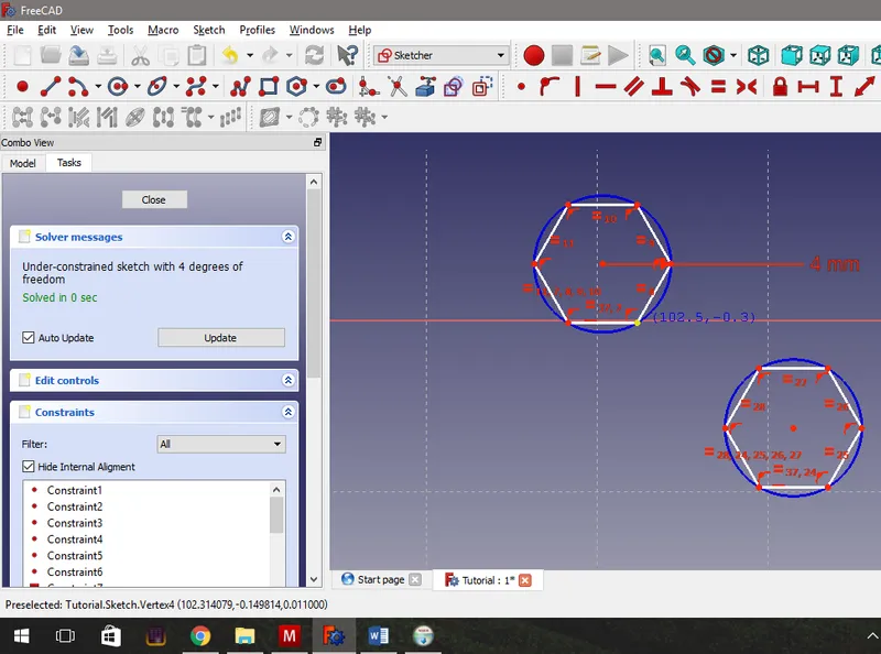 Adding the Fourth Constraint - Setting the Gap Width