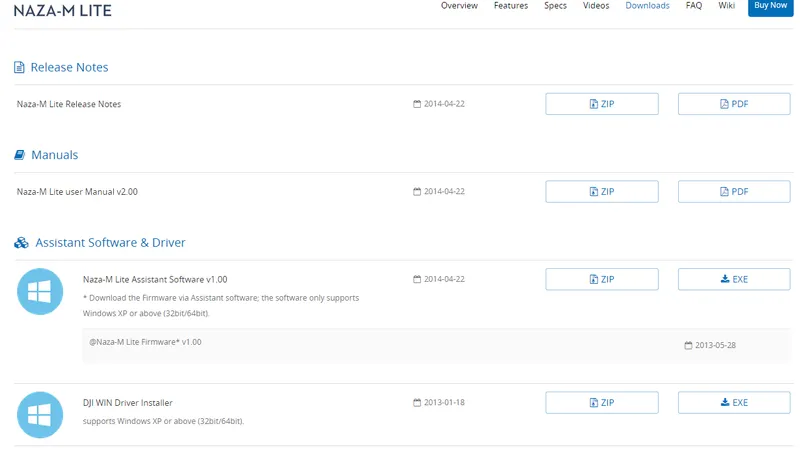Install the Naza M Lite Driver