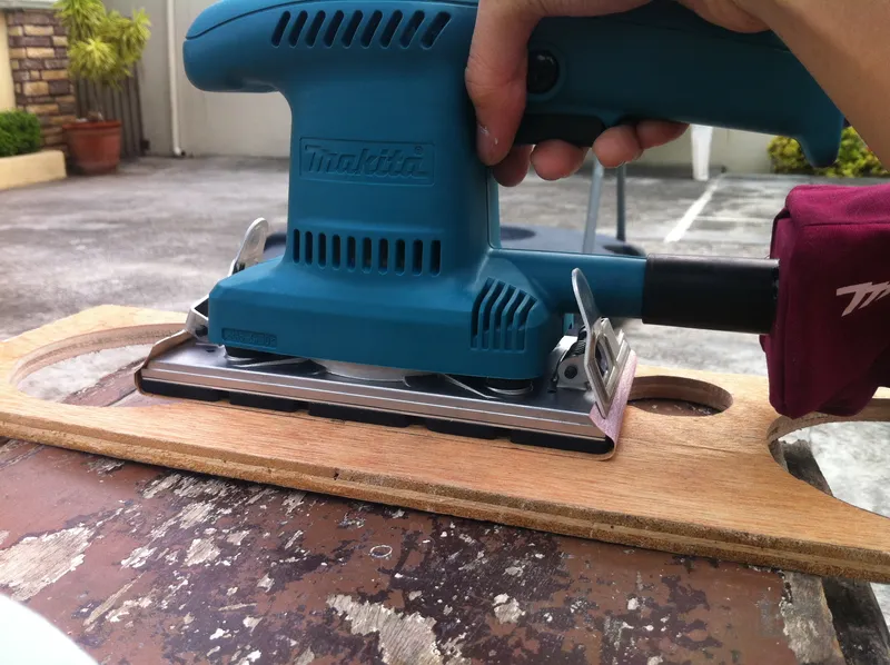 Sanding the Previously Cut Wood