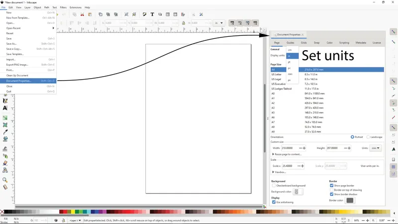 Correct the Scale and Define Areas With Inkscape