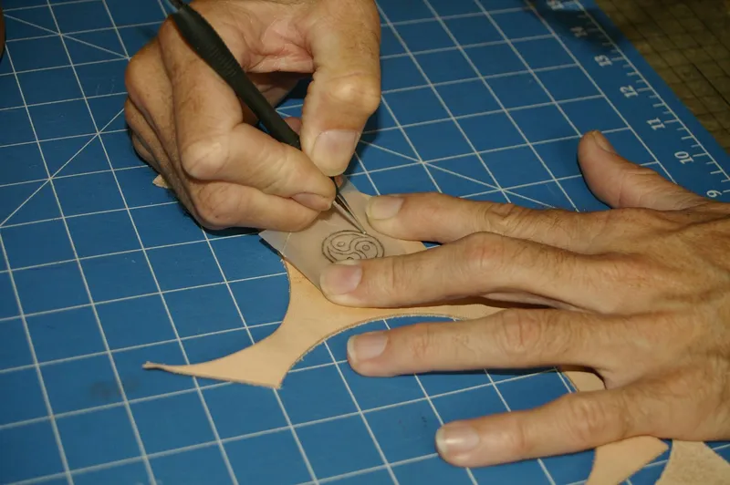 Casing the Leather and Transfering the Pattern