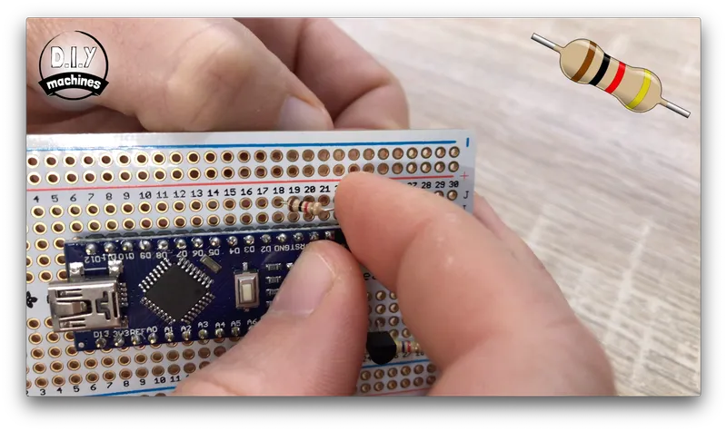 Add the Transistor and Resistors