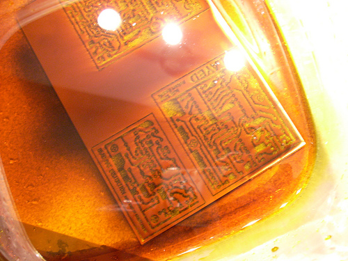 Etching the Circuit Board...