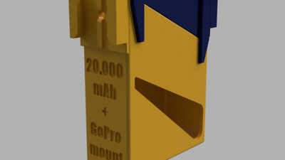 20.000 mAh Battery holder with GoPro camera mount