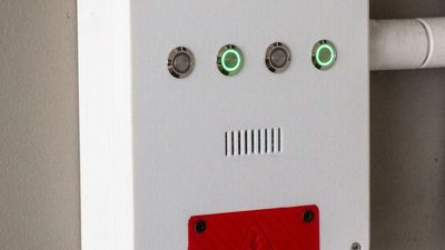 Illuminated Waterproof Button Front Cover for ESP32 4-Channel Relay Module Enclosure