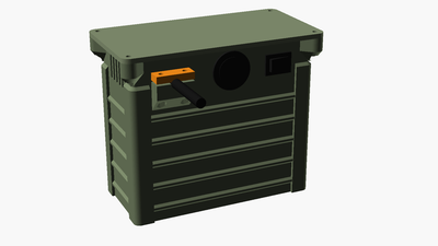 Rugged 12V Battery Box for 9Ah SLA / 12Ah LiFePO4 (151x65x100) - Parametric, Captive M4 Nuts